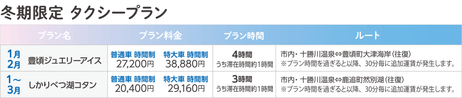 冬期限定プラン